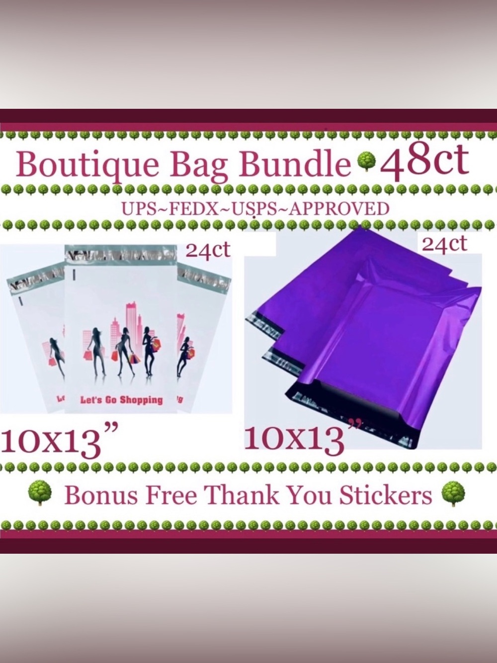 48pcs 10x13” Poly Mailer Bag Bundle⭐️🆕⭐️
⭐️BONUS⭐️48ct  Free Thank You Stickers